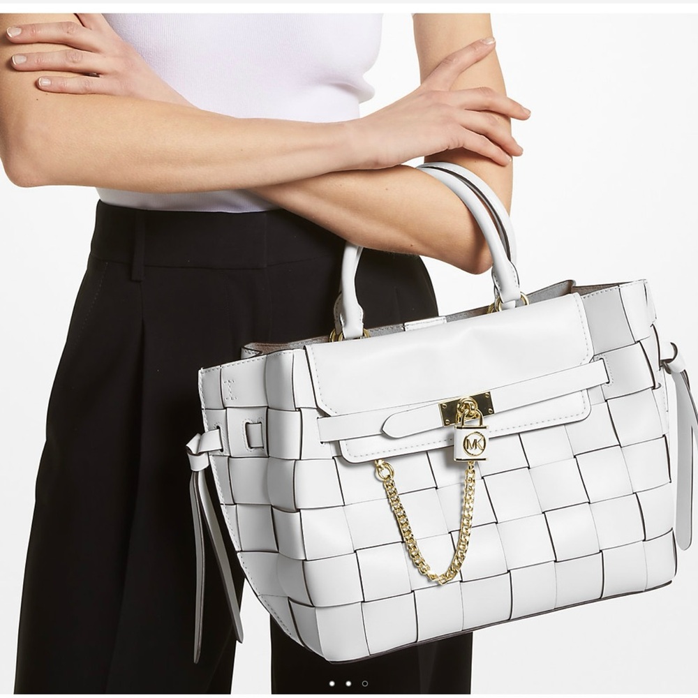 Michael Kors Hamilton Legacy Woven Satchel NWT